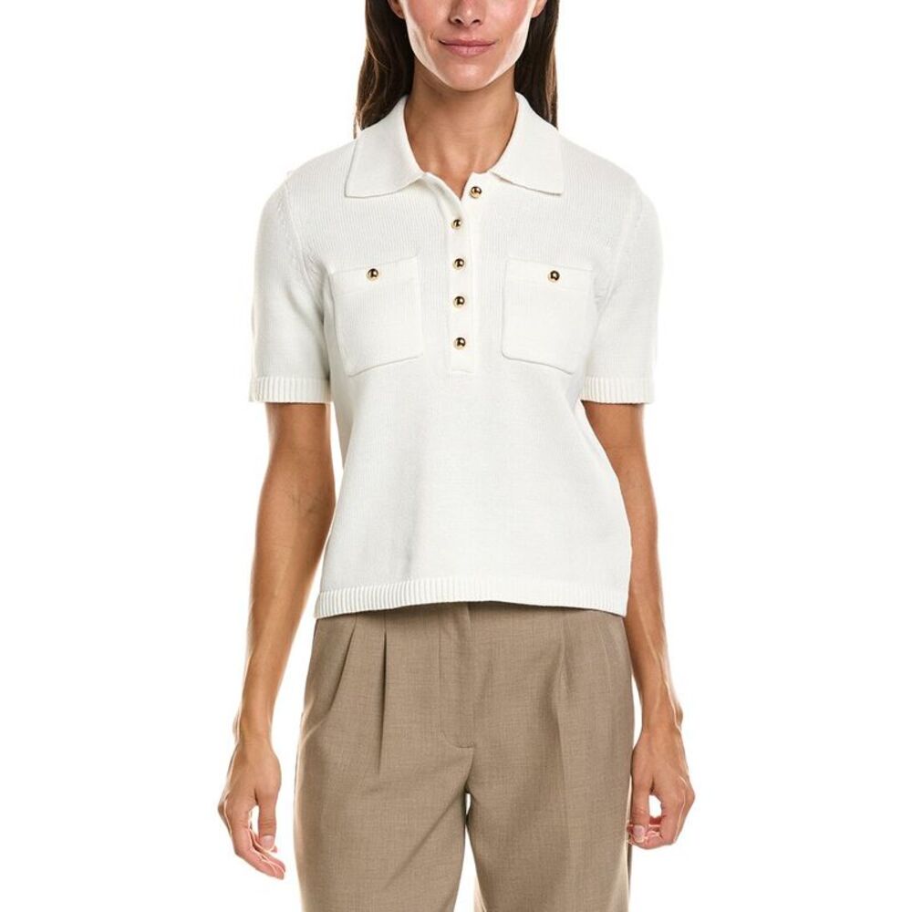 Brooks Brothers Womens  Polo Sweater, White